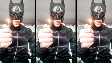 Lighter Explodes In Batmans Face