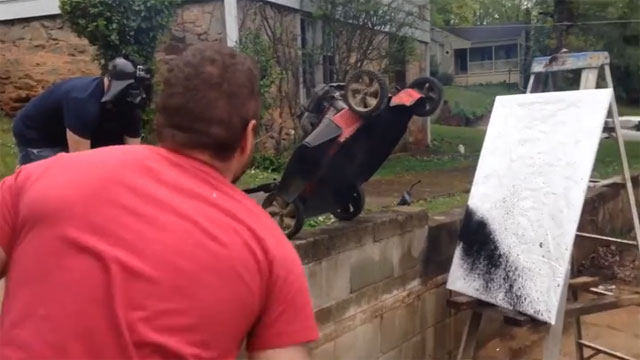 Painting With A Lawnmower Fail