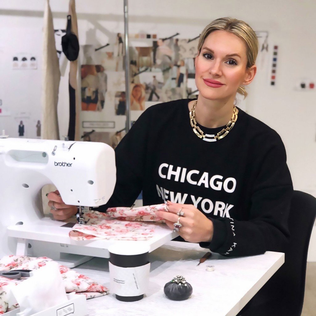 Christina Karin fashion designers make face masks to help stop spread of covid-19