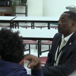 Chief Tim Chatman of the Dublin Police Department teachers his Transformers program to teens at Moore Street School Tuesday.