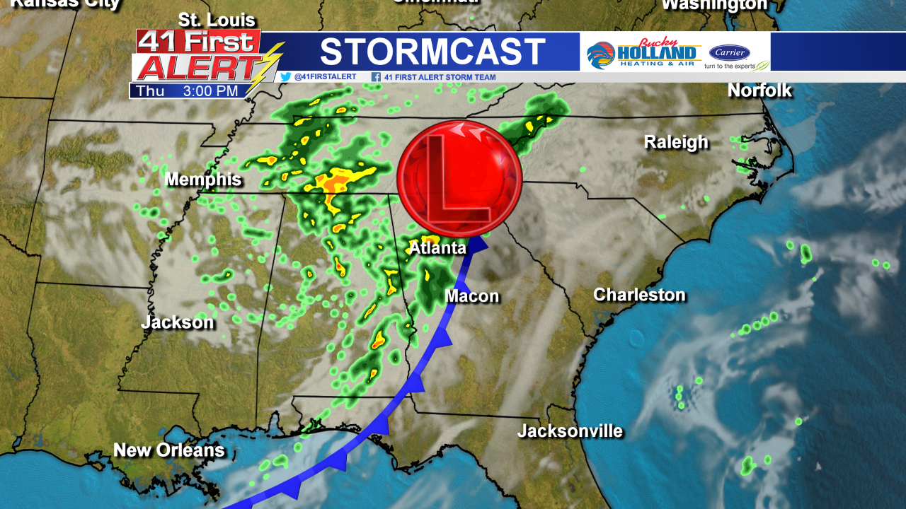 Wet weather in Middle Georgia Thursday, severe storms possible - 41NBC ...