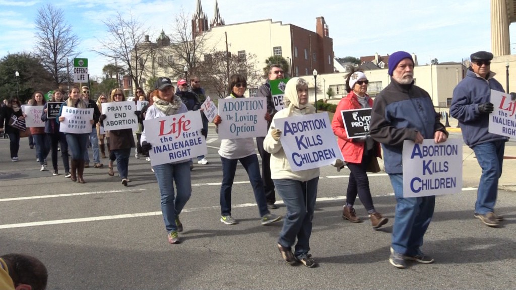 The Kolbe Center in Macon hosted a pro-life march in downtown Macon Friday.