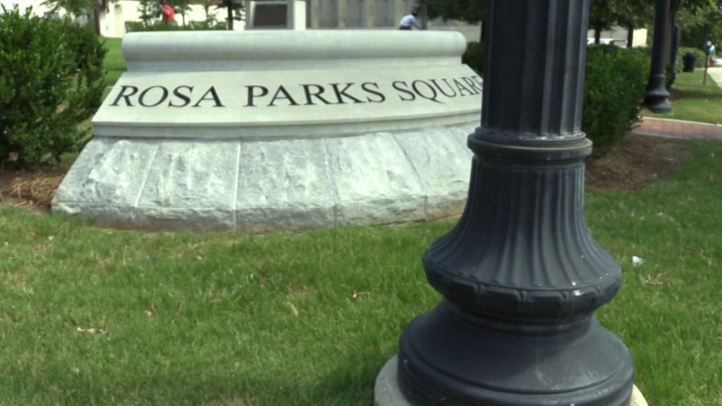 Sign in front of Rosa Parks Square.