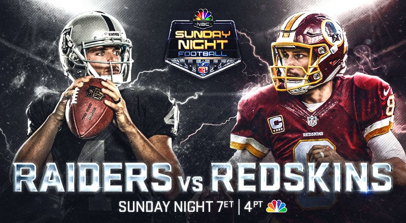 SUNDAY NIGHT FOOTBALL PREVIEW AND STREAM LINK- (Raiders vs. Redskins –  9.17) - 41NBC News