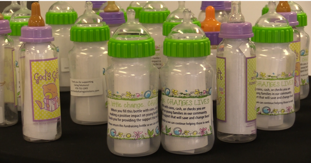 Anyone can fill the bottles up with any amount of money.