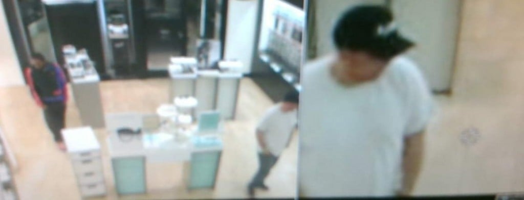 The Bibb County Sheriff's Office is looking for two men involved in a robbery at Sunglass Hut at the Shoppes at River Crossing in Macon.