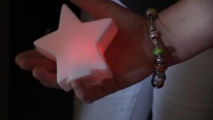 Children are given a glowing star when they are in the bathroom with the lights off as part of "Code Glow."