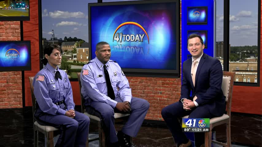 Officer Lourdes Monterrosa (left) and Lieutenant Danny Lucear (right) talk with 41NBC about the mass hiring event.