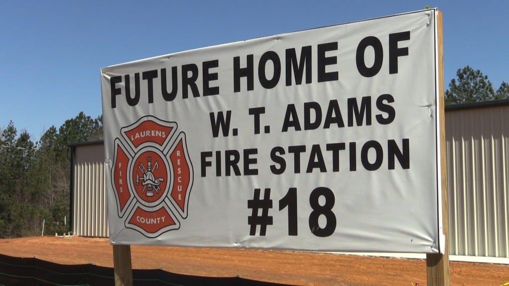 The new fire station near the intersection of Evergreen Road and Highway 441 in Laurens County will be named after W. T. Adams.