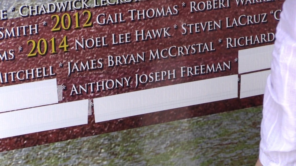 Bibb County deputy T.J. Freeman was honored for his service Wednesday with his name on a moving memorial wall to fallen officers.