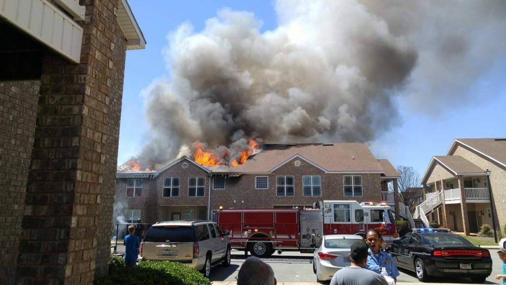 A fire burned through multiple apartments at Lenox Point Apartments on Karl Drive in Warner Robins. (Photo courtesy: Donovan Head)