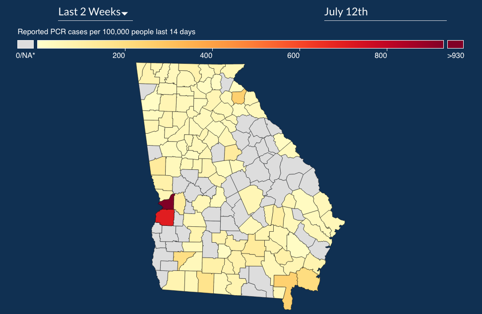 Update Friday July 23 At 3 P M Georgia Covid 19 Tracker