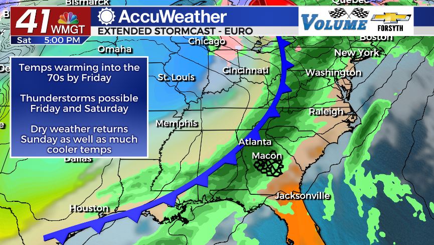 Dry weather returns Thursday, rainy weekend ahead - 41NBC News | WMGT-DT