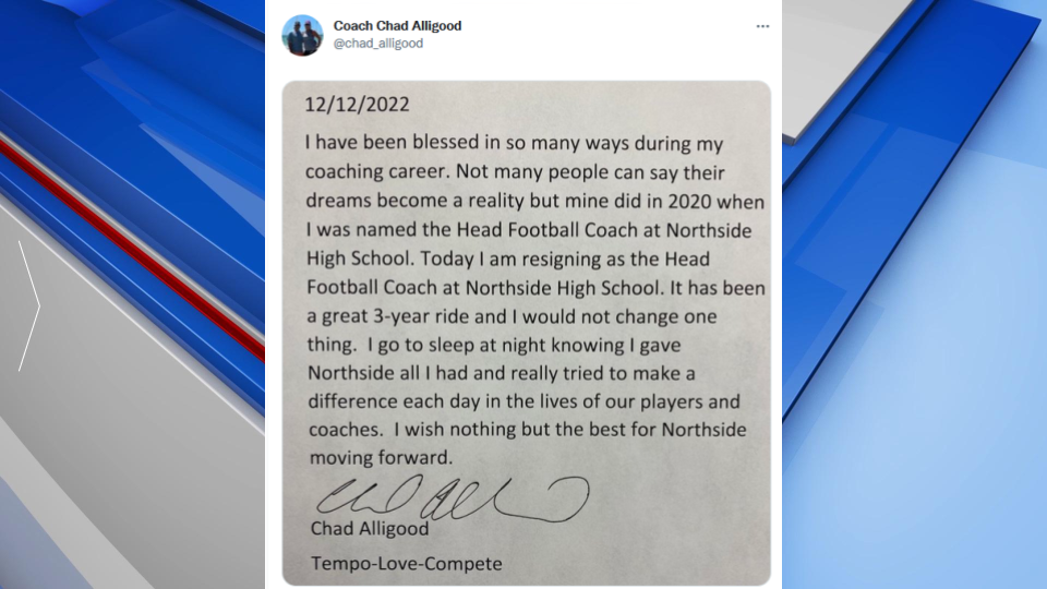 Alligood Resigns Tweet