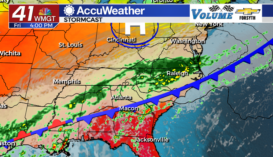 Scattered showers Thursday set up a rainy pattern for the end of the week