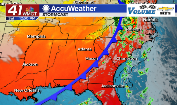 Cold front brings cooler temperatures and a few showers Saturday