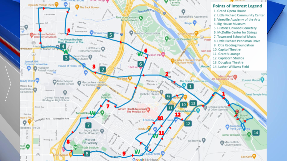 Macon Music Half Marathon Map Gfx