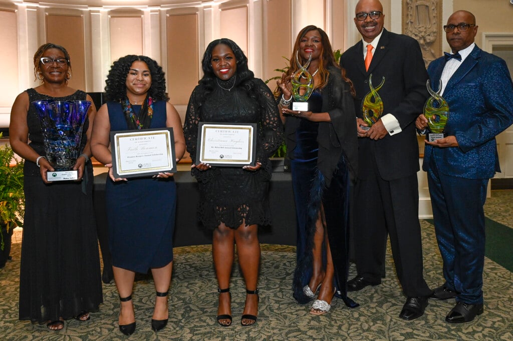 From left: AAAC Award and Scholarship winners Dr. Runee Sallad, Faith Beamon, Christiana Hughes, Sabrina Ellis-Friday, Robert Fuller, Rep. W. Mack Jackson, Jr.