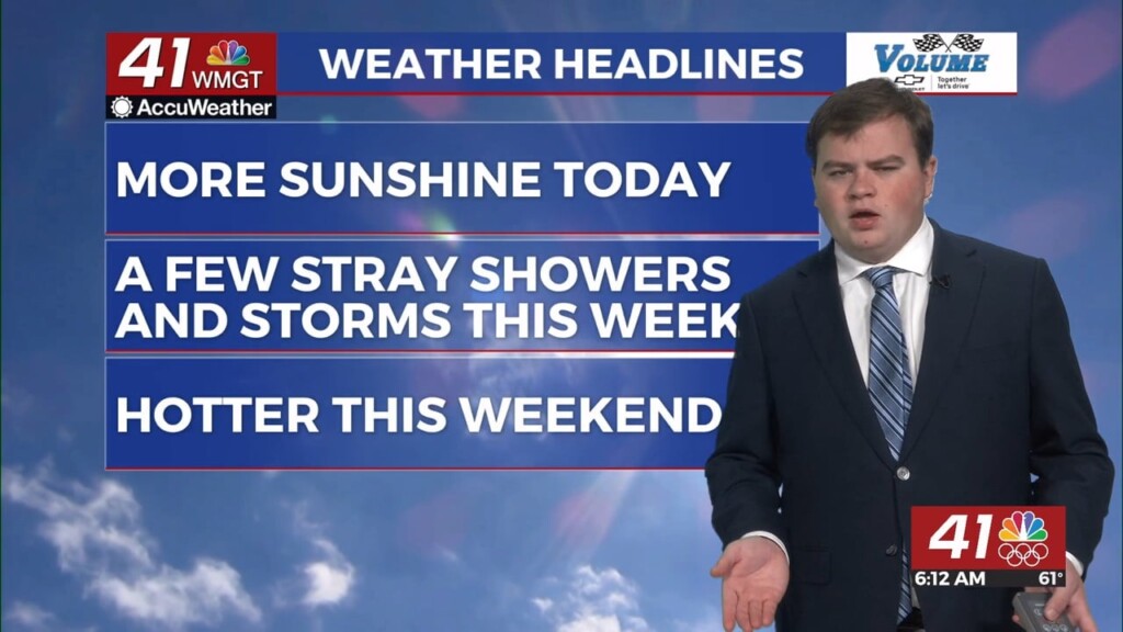 Less Humidity Today