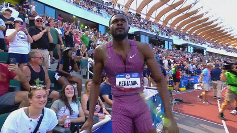 Rai Benjamin tears down Trials record to make his second Olympic team in  the men's 400m hurdles. - 41NBC News | WMGT-DT