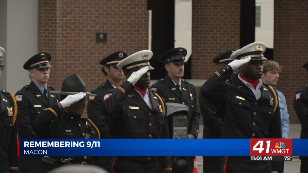 9/11 Remembrance Ceremony Held At Public Safety Memorial Park In Downtown Macon