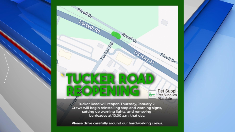 Tucker Road Crossing Reopening Gfx