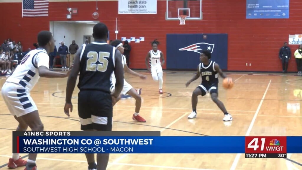 Washington County Golden Hawks Do Battle On The Hardwood Against The Southwest Patriots In Highschool Boys Basketball