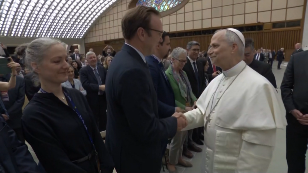 Pope Leo XIV met with a group of journalists who have been covering the conclave over the past few days.