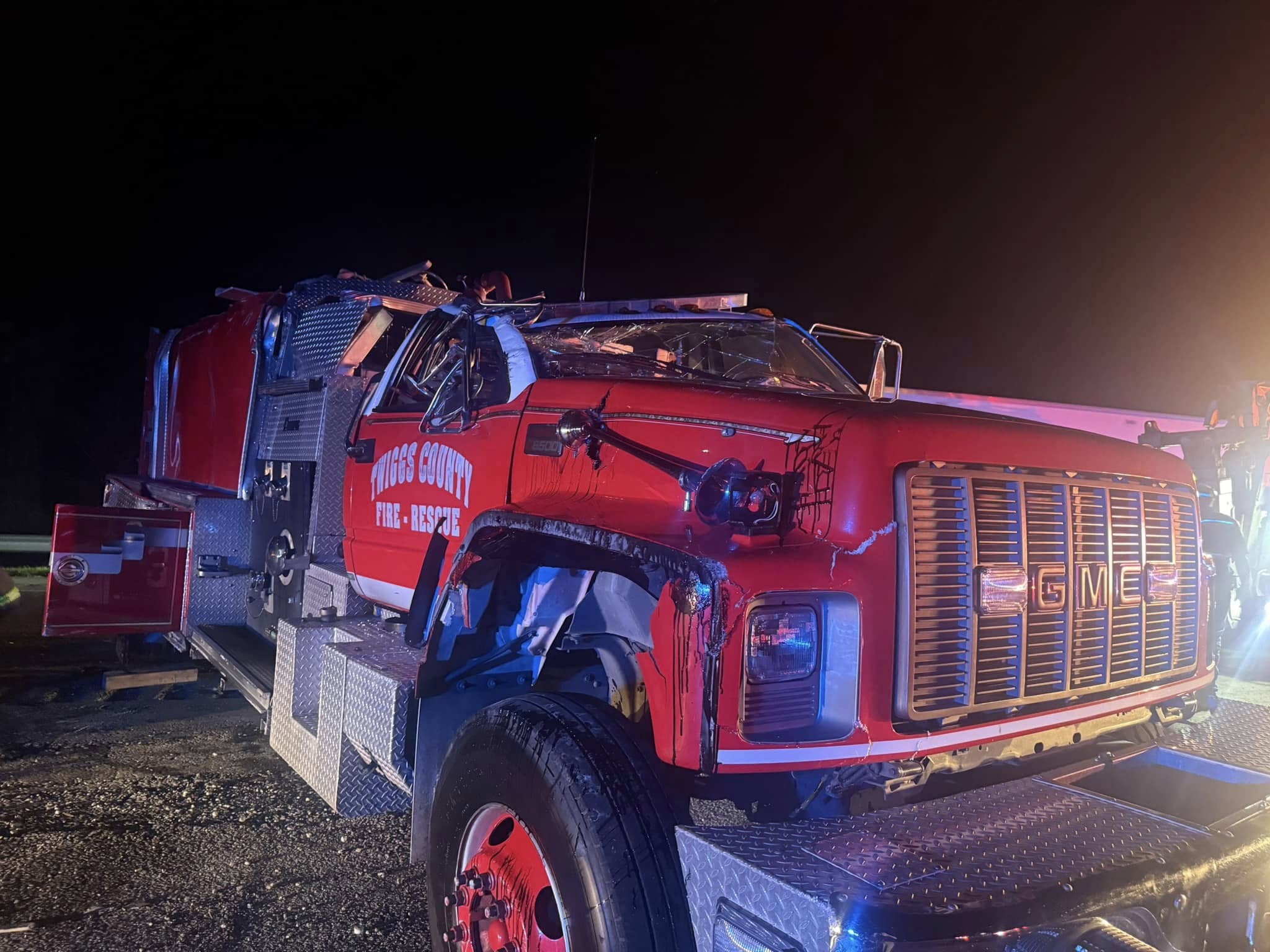 PHOTOS: Fire truck flips over after crash in Twiggs County - 41NBC News ...