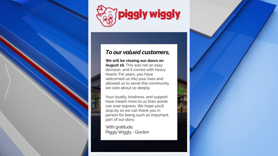 Piggly Wiggly Gordon Closing Gfx