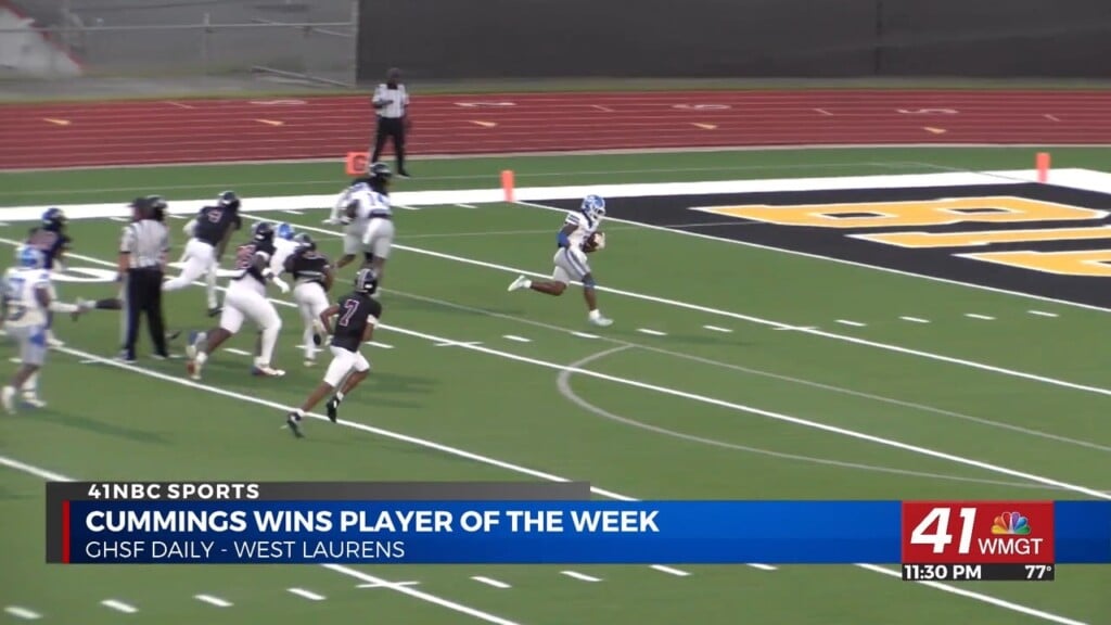 West Laurens Raiders Running Back Ty Cummings Receives Player Of The Week For Week 6