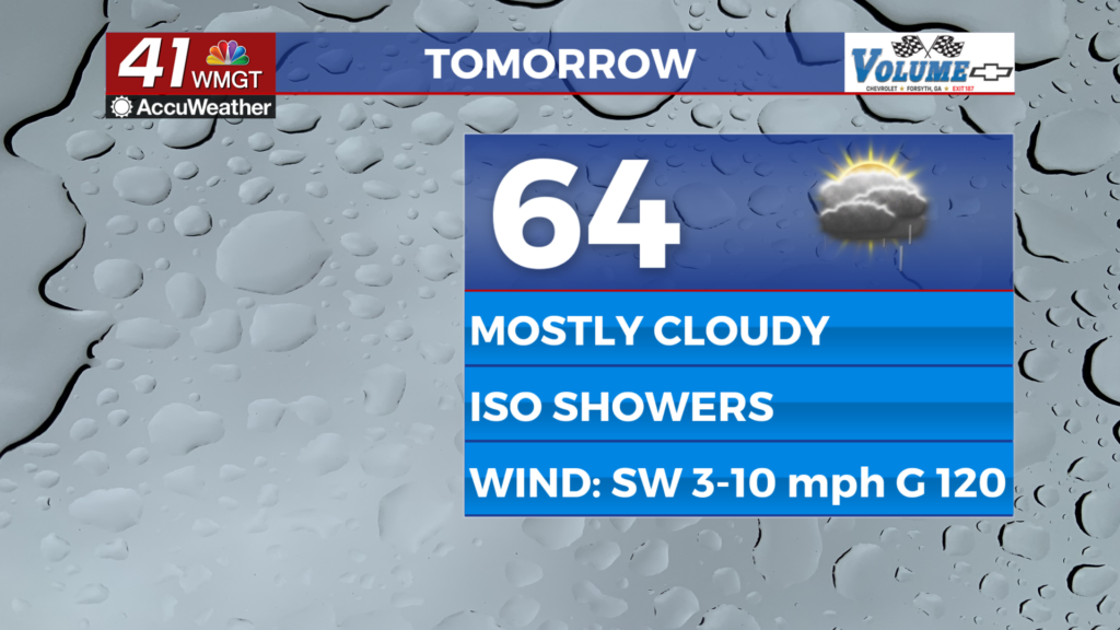 Cloud cover arrives tonight ahead of showers tomorrow