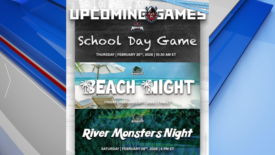 Macon Mayhem Upcoming Games Gfx