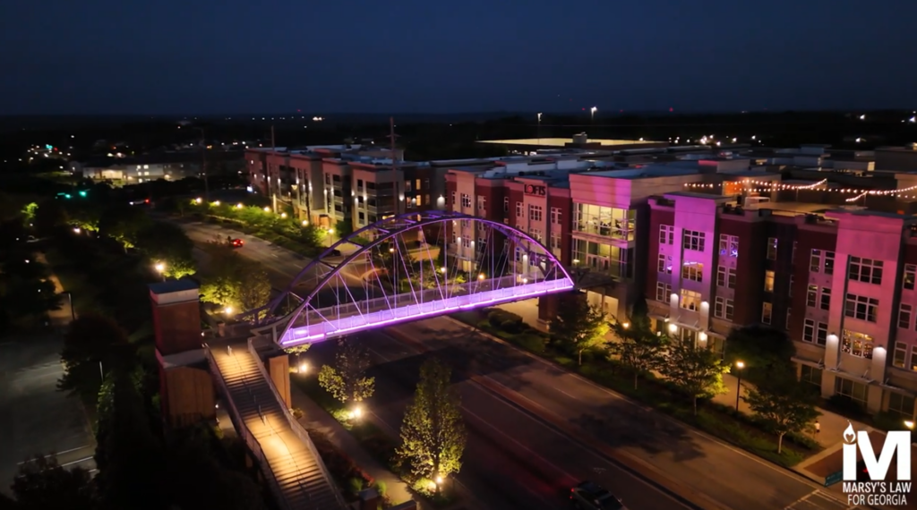 Mercer Bridge Macon Crime Victims Rights Week Purple