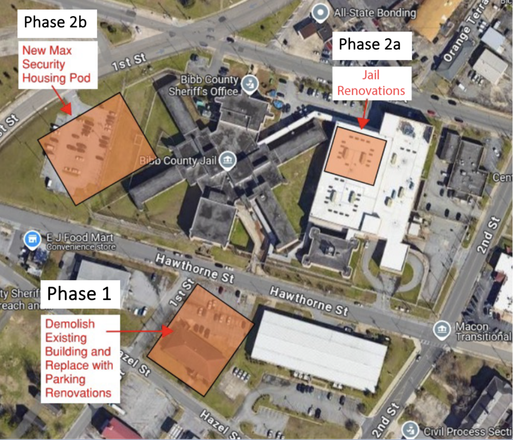 Macon Bibb jail expansion project at Law Enforcement Center