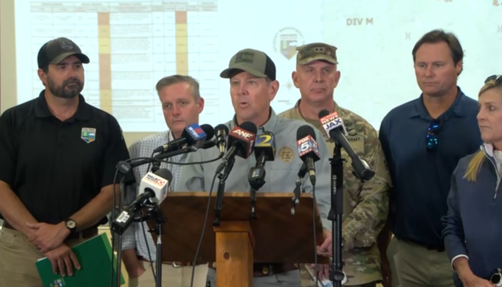 Governor Brian Kemp tours areas impacted by wildfires in Georgia