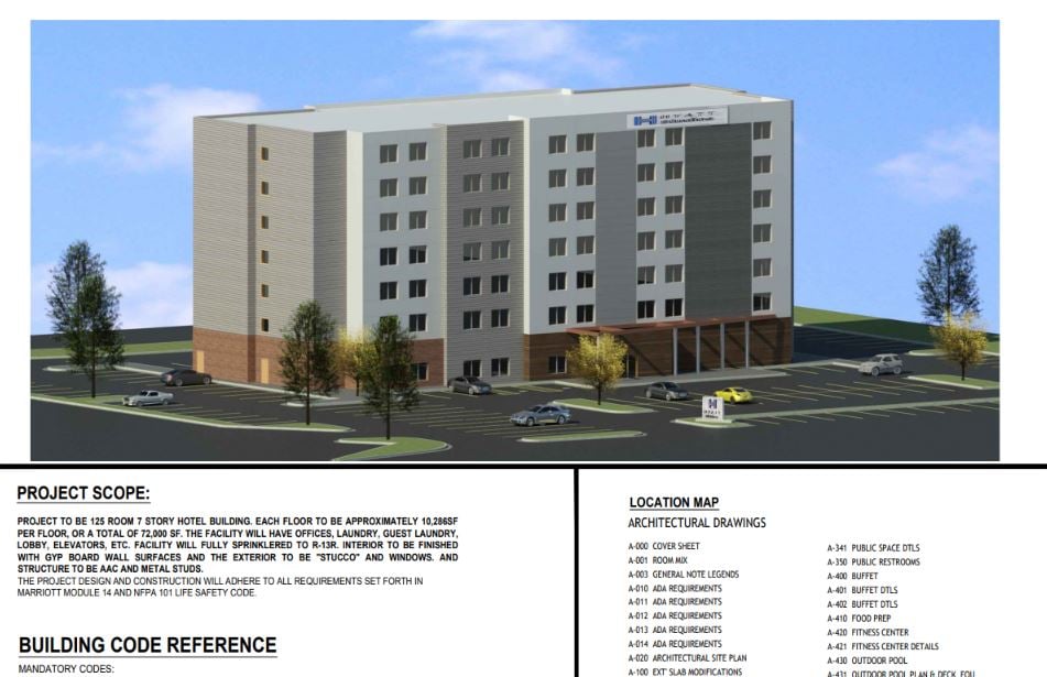 Rendering of 128-room Hyatt Studios hotel proposed for Macon