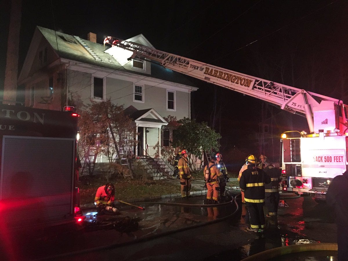 One firefighter hurt battling Barrington house fire