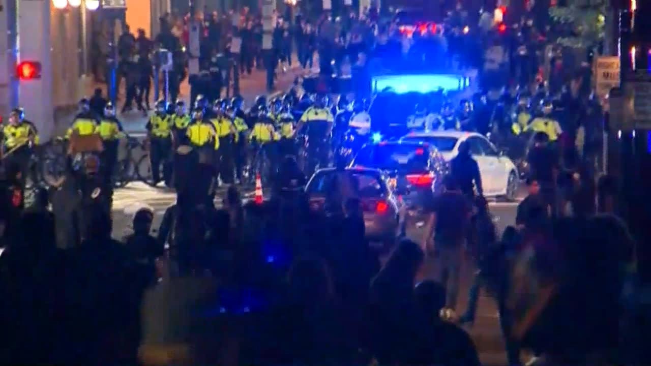 Protesters clash with police in Boston after George Floyd protest | ABC6