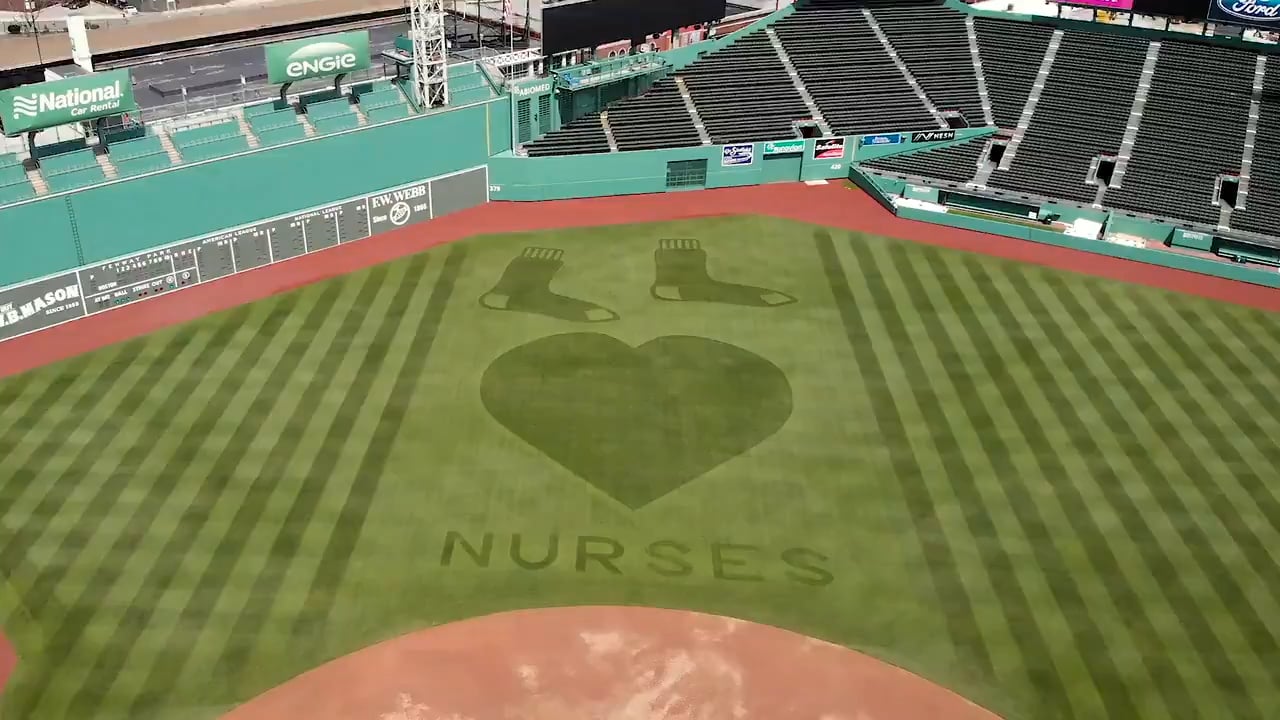 Red Sox Salute Nurses With Message In Fenway Grass ABC6