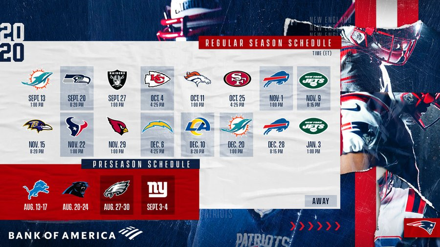 Pats Schedule