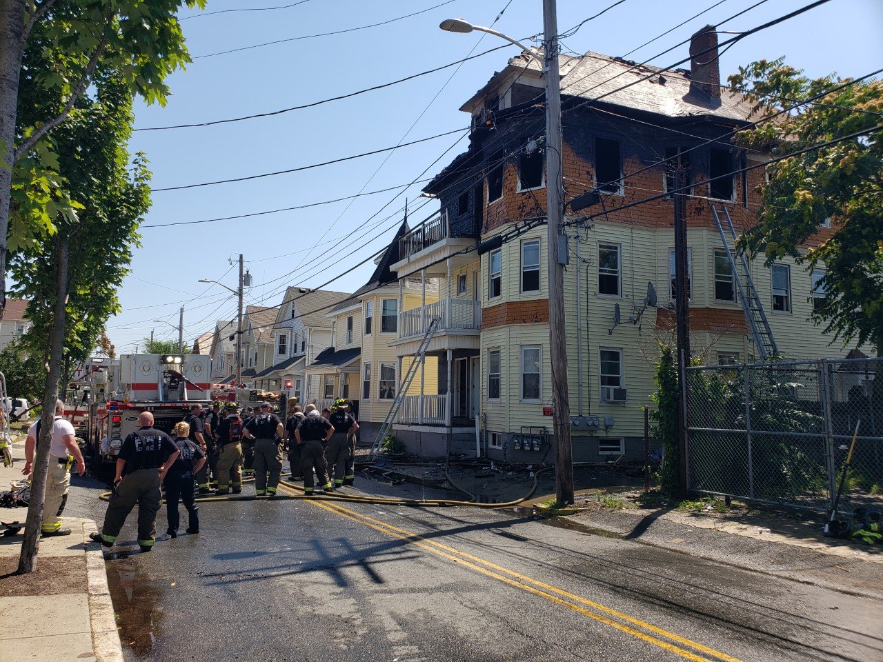 Fire crews battle blaze at a threestory house fire in Providence ABC6