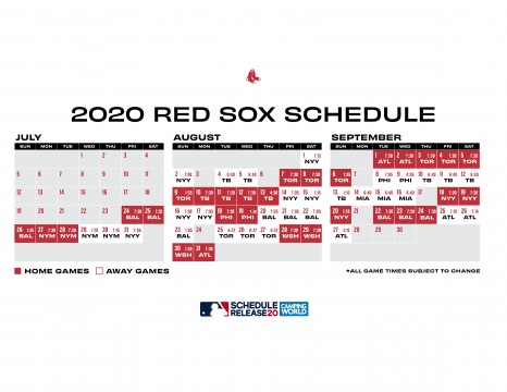 Boston Red Sox Release 2020 Schedule, Open Season Against Orioles July ...