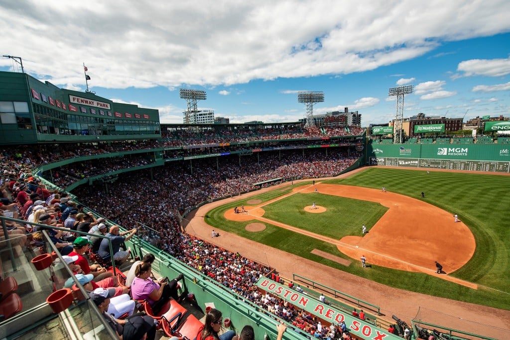 Boston Red Sox play the Minnesota Twins in home opener at Fenway Park