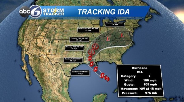 hurricane track ida