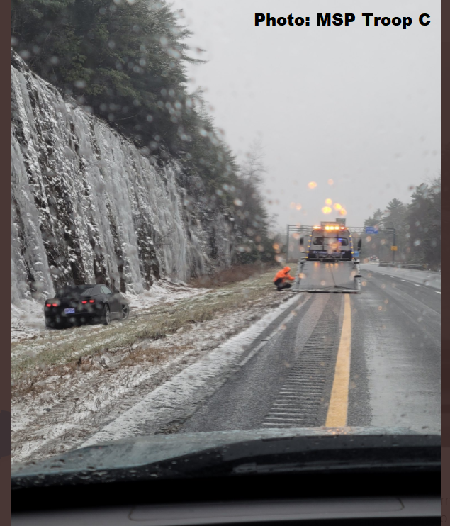 Central Mass Icy Roads From Msp Troop C