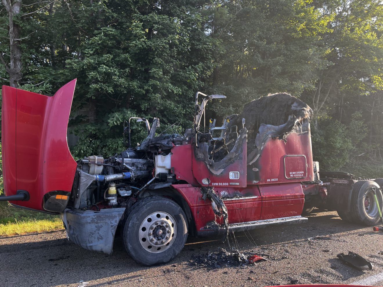 Tractortrailer catches fire on Interstate 495 in Norton ABC6