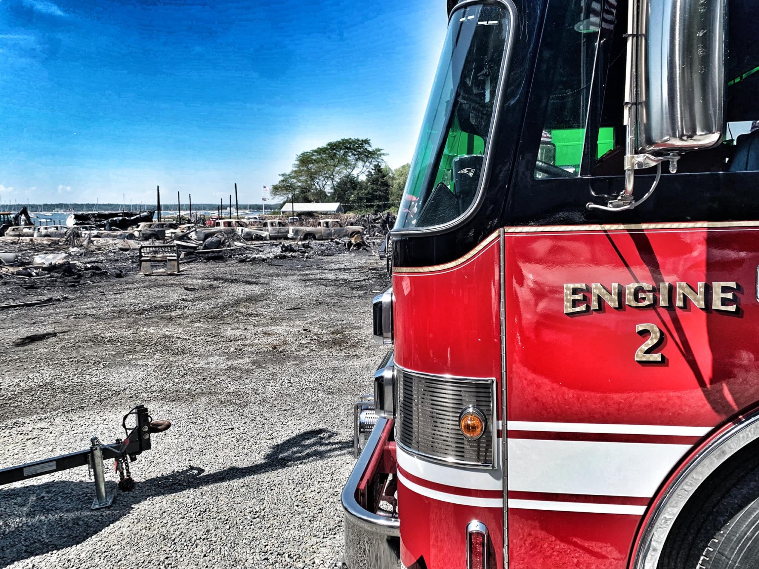 Firefighters worked overnight in Mattapoisett following massive boat