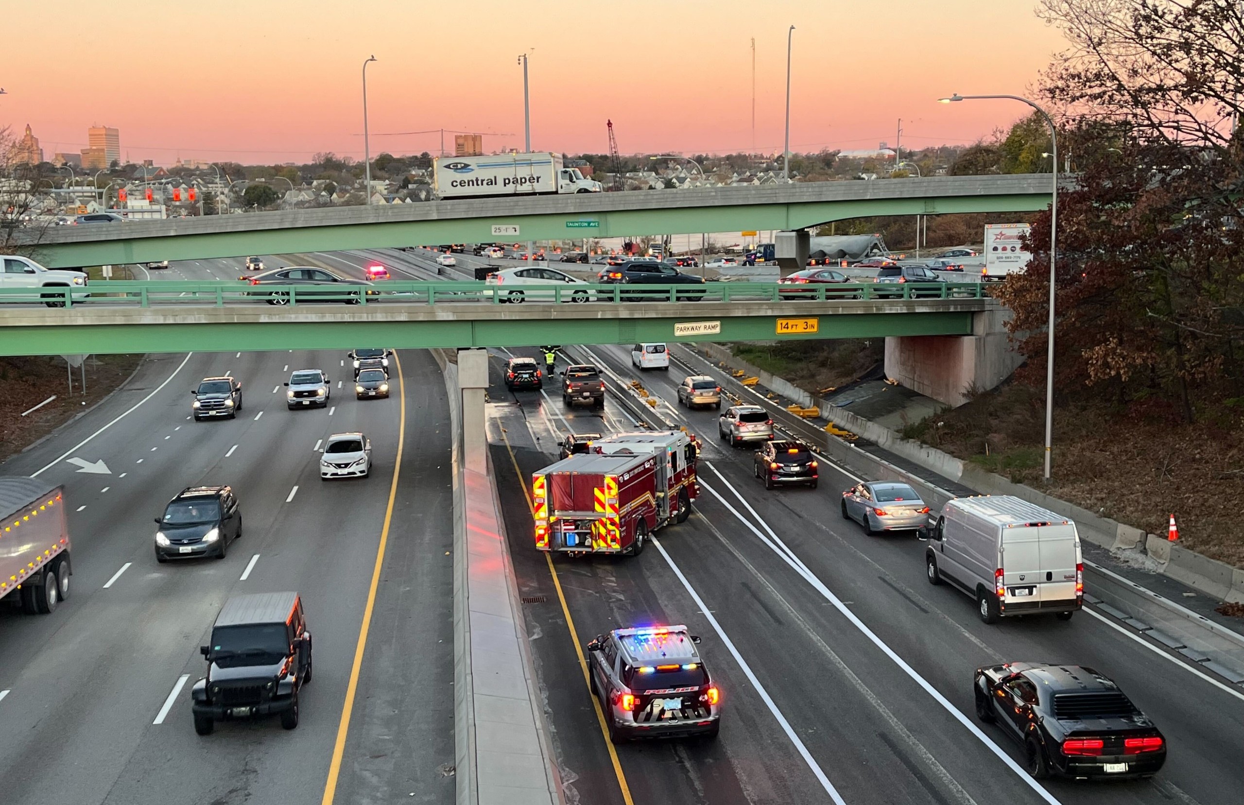 Crash causes traffic delays near new Interstate 195 split in Providence ...