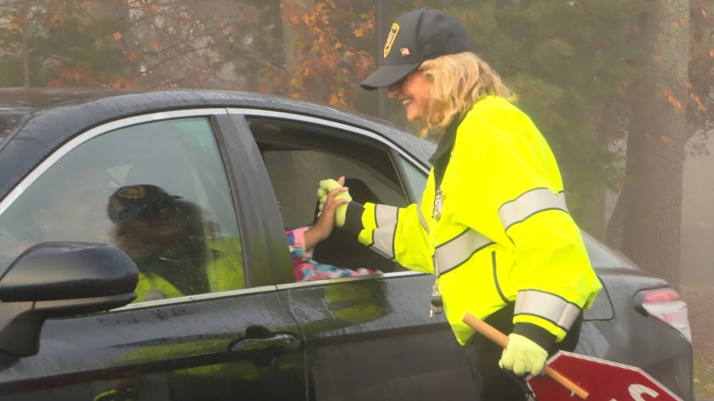 Jackie Coute has been the Taunton crossing guard for 40 years.